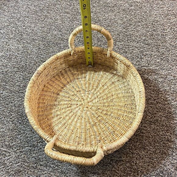 Set 3 Wooden Bamboo Basket With
 Handle - Picture 9 of 16